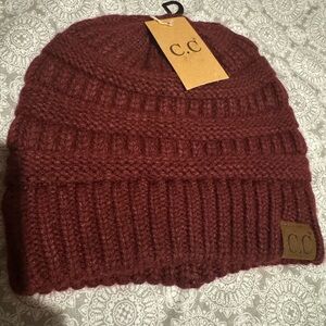 C.C Deep Red Knit Beanie